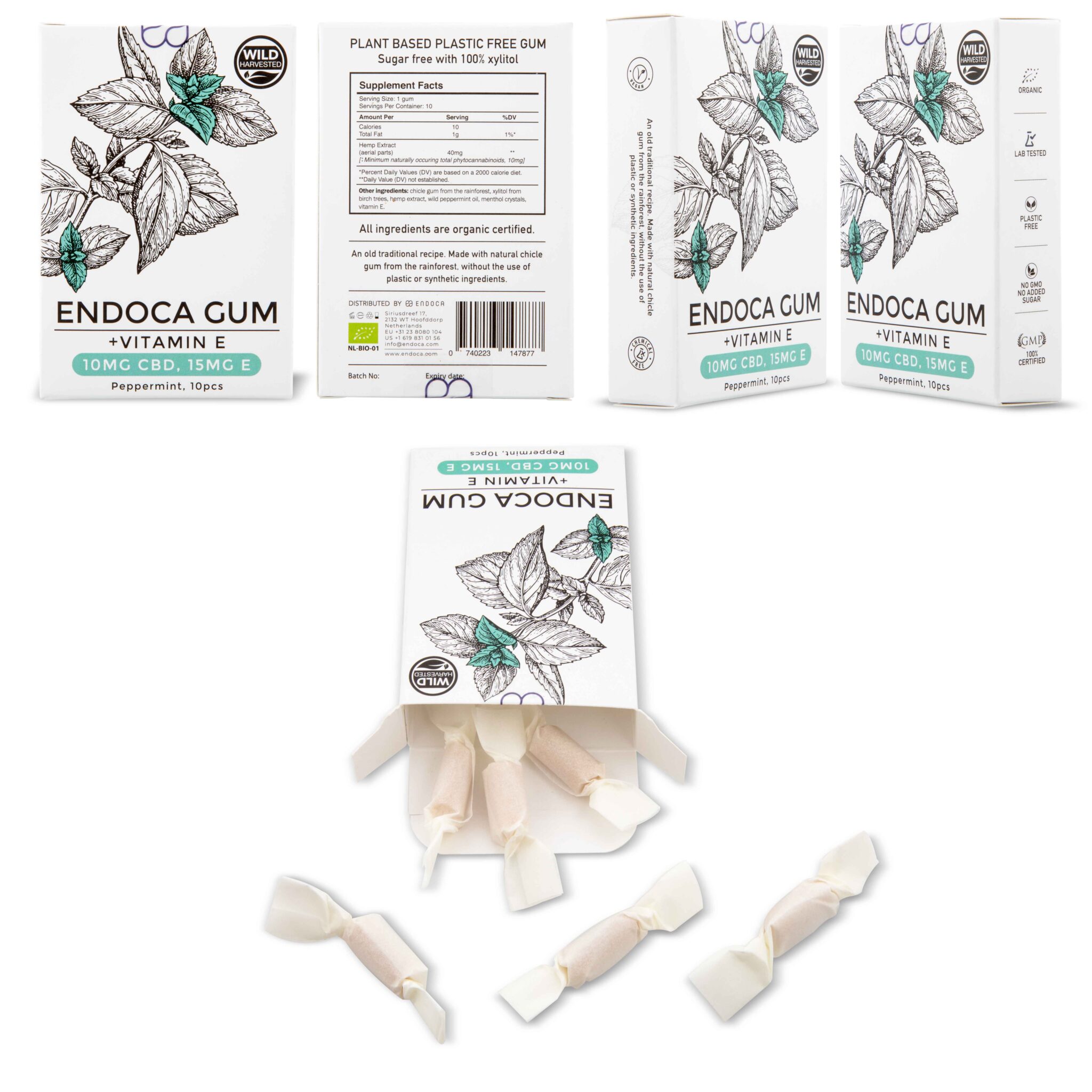 Endoca CBD Kauwgom (10 stuks) - Mint - Afbeelding 2