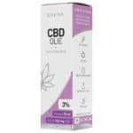 Een doosje Renova CBD olie 3% bovenop een tafel.