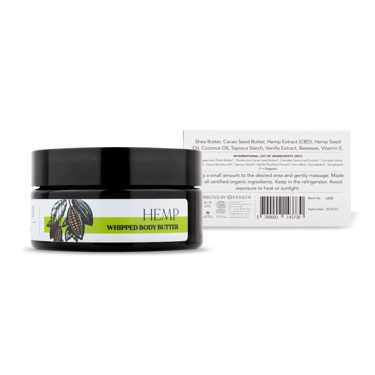 Whipped CBD body-butter Endoca (100ml - 1500mg CBD) - Afbeelding 3